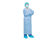 Áo choàng phẫu thuật gia cố AAMI cấp 3 màu xanh lam vô trùng