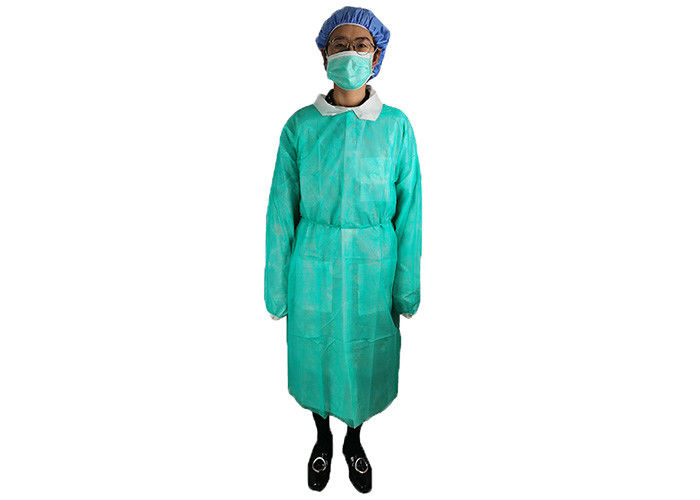 Màu xanh lá cây dùng một lần phẫu thuật 16g 25g áo choàng cách ly không dệt