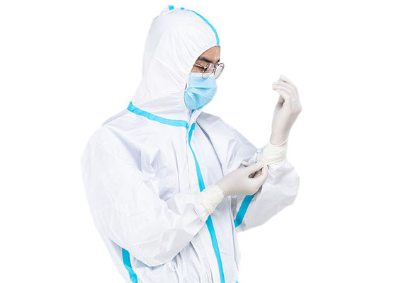 Bộ đồ tẩy tế bào chết y tế màu trắng Microporous Bộ tổng thể dùng một lần với bộ đồ chống virus