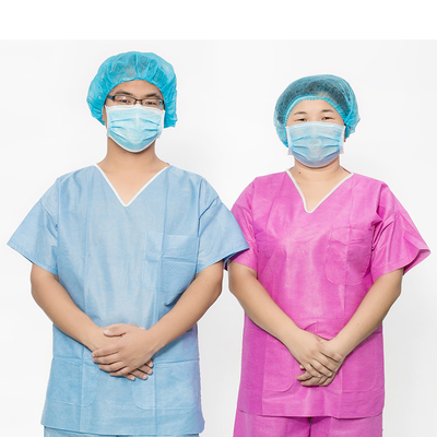 2 túi Đàn ông / Phụ nữ trang phục tẩy rửa y tế với nút đóng