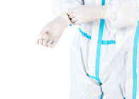 Bộ đồ tẩy tế bào chết y tế màu trắng Microporous Bộ tổng thể dùng một lần với bộ đồ chống virus