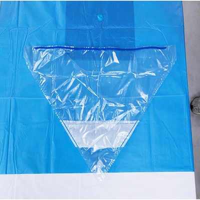 Ánh màn phẫu thuật dùng một lần được củng cố màu xanh với khu vực cắt đứt gắn kết